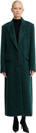 Patrizia Pepe Zacht Lange Jas - Dames - Mantel - Groen - S - Katoen - Jassen