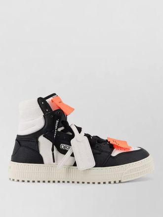 Off-white court high top leather rubber sneakers
