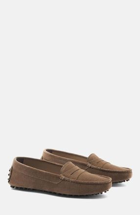 Scarosso Ashley Driving Shoes in Taupe - Suede at Nordstrom, Size 38.5