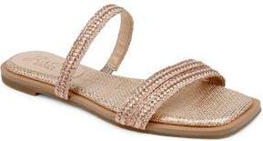 Badgley Mischka Helena Slide Sandal in Rosgld Fab at Nordstrom Rack, Size 7.5