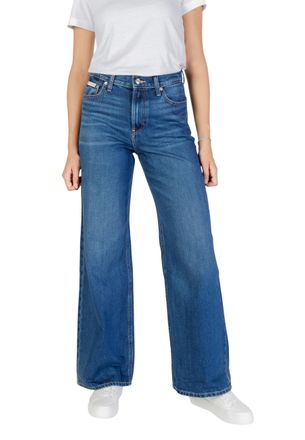 Calvin Klein Jeans Brede Lederen Denim Broek