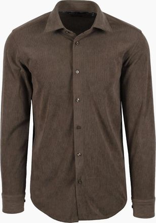 HUGO BOSS Mens BOSS BLACK KENT CORDUROY SHIRT OPEN BROWN - Size: 38/Regular