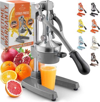Zulay Kitchen Premium Quality Heavy Duty Manual Orange Juicer and Lime Squeezer Press Stand