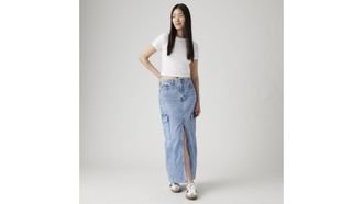 Levi's Ankle Column Cargo Skirt - Womens - 25 - Blue