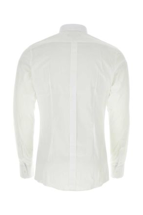 Dolce & Gabbana Mens White Stretch Poplin Shirt Biancoottico Co+ea Camicie