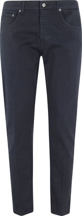 Dondup Dian Navy Blue Cotton-Blend Slim Straight-Leg Jeans