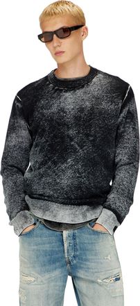 Diesel Jumper with faded reverse print - Knitwear - Man - Black