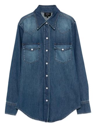 A.P.C. Blouse met borstzak - Blauw