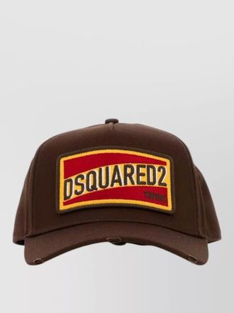 Dsquared2 cotton baseball cap adjustable strap curved brim