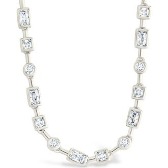 Sterling Forever Camden Slide Tennis Necklace in Silver at Nordstrom