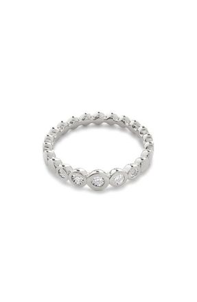 Monica Vinader Lab Created Diamond Half Eternity Ring in Sterling Silver /Diamond at Nordstrom, Size 6.75