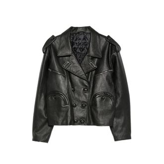 Blaz&eacute; Milano Double-breasted Leather Jacket