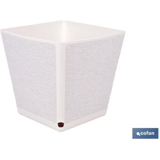 cofan Cofan - Maceta O Macetero Gama Textil Cuadrada Color Blanco Pp 238 X 238 X 240 Mm 9 L Caja 4 Unid