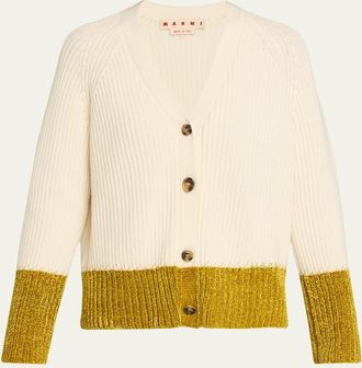 Marni Colorblock V-Neck Cardigan