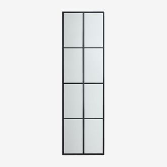 Sklum Sklum - Espejo De Pared En Metal Efecto Ventana (40x130 Cm) Rania Negro