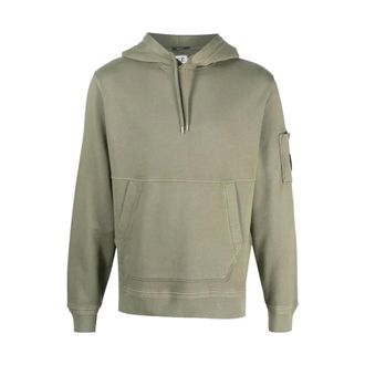 C.P. Company Hoodies, male, Green, Size: 2XL Bronze Green Cotton Fleece Hoodie