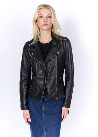 Freaky Nation Lederjacke FREAKY NATION Biker Princess, Damen, Gr. XXXL(46), schwarz, Oberstoff: 100% Leder; Futter: 100% Baumwolle, figurbetont, Jacken Lederjacke