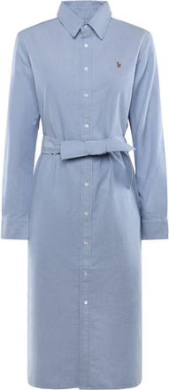 Polo Ralph Lauren Overhemdjurk - Dames - Shirt Kleedjes - Blauw - 3XS - Katoen - Kleedjes