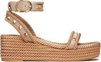 Valentino Garavani 45mm Rockstud Flatform Sandals