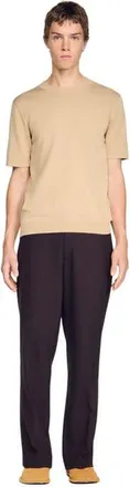 Sandro Knitted T-shirt in Cappucino at Nordstrom, Size Xx-Large