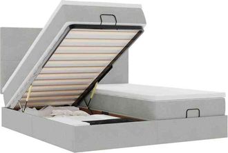 vidaXL Estructura Cama Otomana Colchones Terciopelo Gris Claro Vidaxl