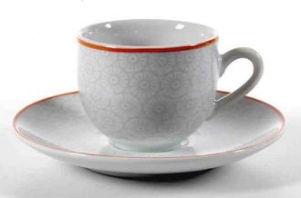 Trade Shop Trade Shop - Set 6pz Tazzine Caff&egrave; + 6 Piattini Tazzina Classico Moderno Toledo Grigio 720352