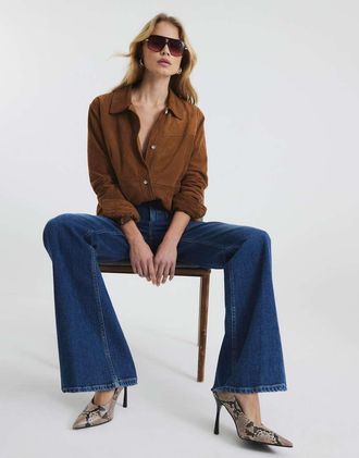 River Island Jeans a zampa comodi blu lavaggio medio