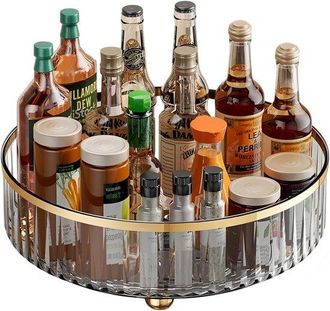 OEM Bandeja Giratoria, Bandeja Giratoria De 27 Cm, Gira 360&deg;, Estante Para Especias, Organizador De Armarios, Ahorra Espacio, Multifuncional, Gris