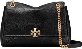Tory Burch Charlie Leather Shoulder Bag in Black at Nordstrom