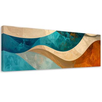Feeby Impresi&oacute;n De Imagen, Formas Abstractas Beige Turquesa, 120x40