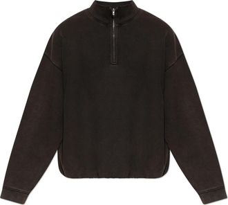 Represent Initial Funnel Neck Quarter Zip Sweatshirt - Heren - Vesten met rits - Bruin - M - Katoen - Hoodies & sweatvesten