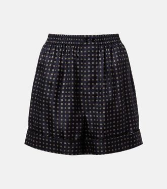 Saint Laurent Shorts de seda estampados