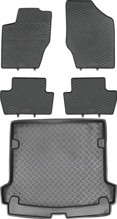 OEM Juego De Alfombrillas De Goma Para Peugeot 307 Estate (2001-2007) + Alfombrilla Para El Maletero
