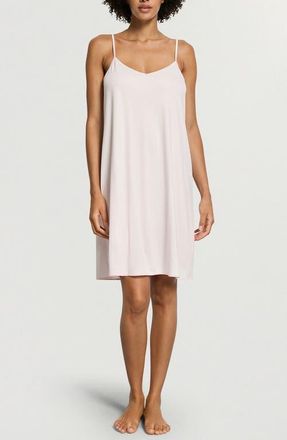 Hanro Cotton & Silk Spaghetti Gown in Honeydew at Nordstrom, Size X-Large