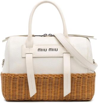 Miu Miu Pre-owned Handbags, female, Multicolor, Size: ONE SIZE Pre-owned Woven Base Leather Handbag