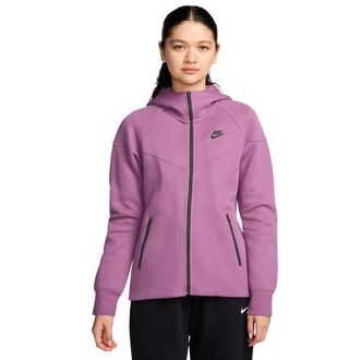 Nike Womens NSW Tech Fleece WR Full-Zip Hoodie - Light Magenta/Black Size XL