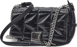 Karl Lagerfeld K/Kuilt Sp Wrinkle Crossbody - Dames - Schoudertassen - Zwart - ONE Size - Leer - Tassen