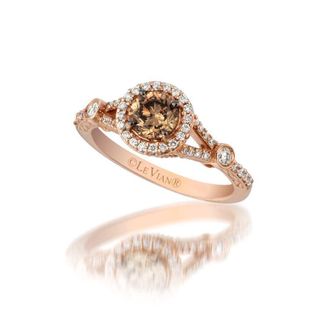Le Vian Ladies Chocolate Diamond Rings set in 14K Strawberry Gold
