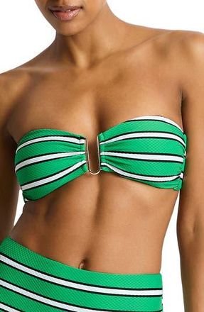 Sea Level Australia Voyage U-Bar Bandeau Bikini Top in Kelly Green at Nordstrom Rack, Size 10 Us / 14 Au