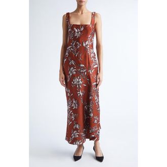 Lela Rose Metallic Floral Brocade Gown in Brick at Nordstrom, Size 10