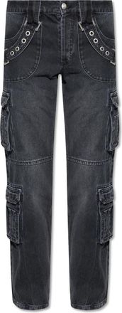 Misbhv Binnenin een Dark Echo collectie cargo jeans - Heren - Regular Fit Jeans - Zwart - W32 - Katoen - Jeans