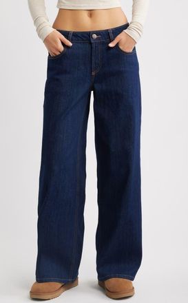 BP. Low Rise Baggy Wide Leg Jeans in Highland Wash at Nordstrom, Size 31