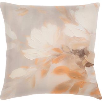 Anaya with Love Brushstroke Floral Linen Pillow with Down Insert in Beige at Nordstrom, Size 20X20