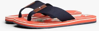 Tommy Hilfiger Mens Floral Print Flip-Flop - Blue - US 7 / EU 39.5