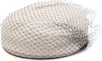 CA4LA bow net hat - women - Polyester/Polyester - One Size - Neutrals