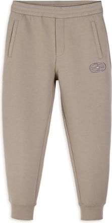 Emporio Armani Beige Jogger Broek met Logo Borduursel - Heren - Sweatpants - Beige - L - Broeken