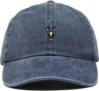 Dalix Lobster Dad Cap in Washed Navy Blue at Nordstrom