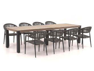 Manifesto Furniture Manifesto Belpasso/ROUGH-S 300cm dining tuinset 9-delig stapelbaar
