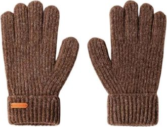 Pepe Jeans London Rib Knit Gloves - Dames - Accessoires - Bruin - Maat: ONE Size Wol