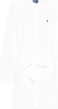 Polo Ralph Lauren Midi-jurk met gestrikte taille - Wit